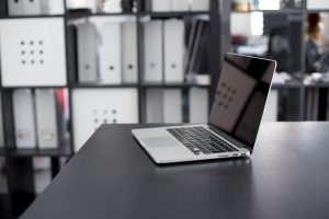 laptop on a desk
