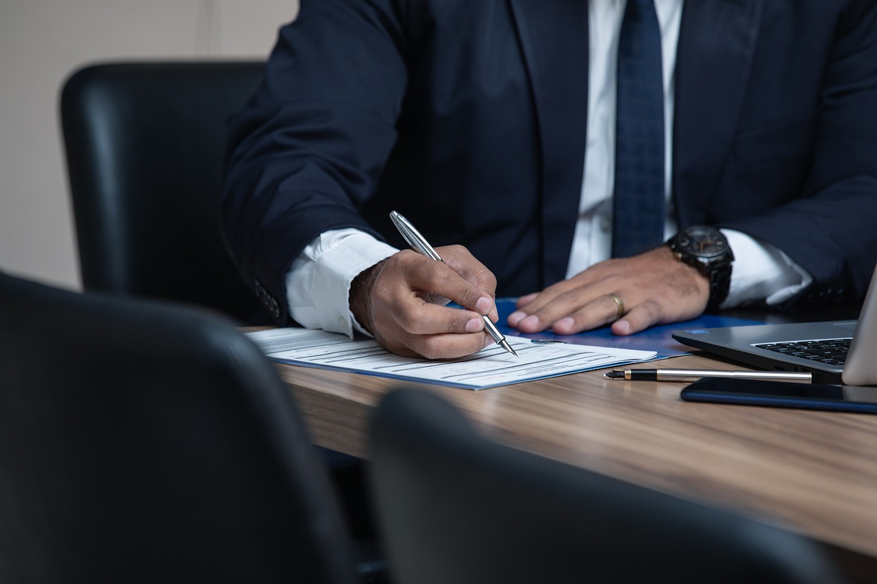 A lawyer at a desk